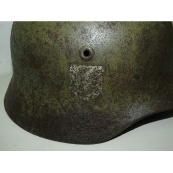Deutscher grüner Tarnhelm M 40 SS Helm einzelnes Abziehbild. Espenlaub militaria